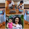 Pearle Maaney Daughter Playing With Laptop Malayalam
